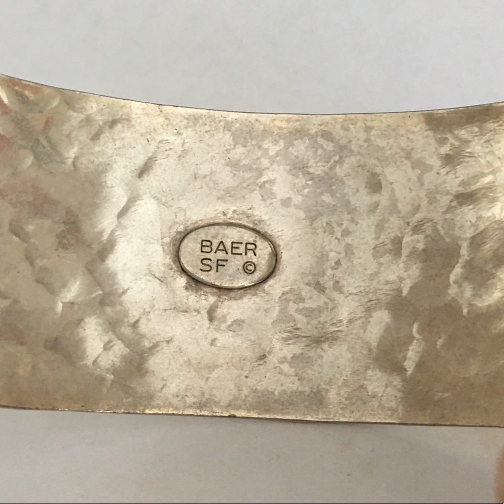 Signed Marjorie Baer SF wide silver cuff - Picture 3 of 8